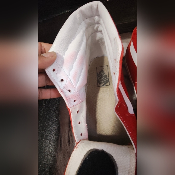 Vans Bold Red High-Top Sneakers. 7 Men. 8.5 Women. - Picture 7 of 13